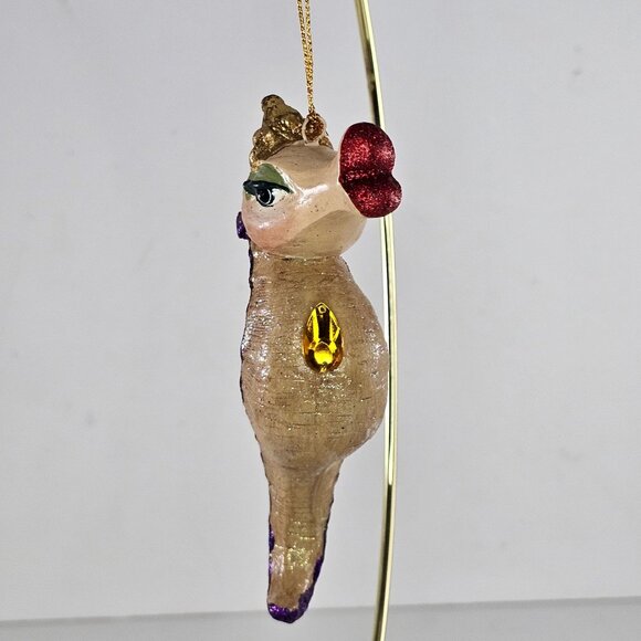 Katherine's Collection Jeweled Kissing Seahorse Christmas Ornament Purple Glitte - Picture 4 of 8